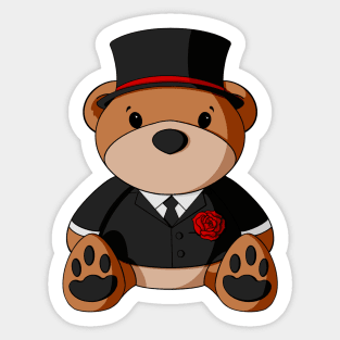 Groom Suit Teddy Bear Sticker